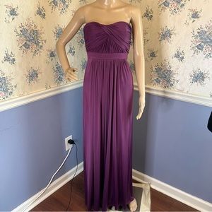 Dessy Collection Purple Empire Waist Formal Bridesmaid Prom Dress Size 0